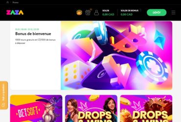 Zaza casino - page promotionnelle