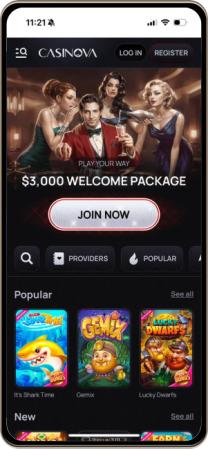 Casinova casino mobile service