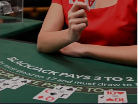 Live Casino Dealer at the Blackjack Table