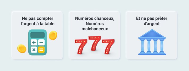 Ne pas compter l'argent à la table