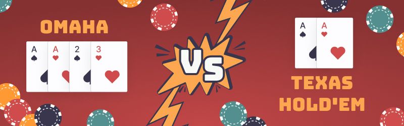 Banner about Omaha vs Texas poker