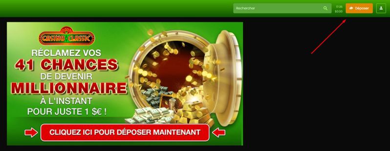Dépôt avec American Express Étape 2