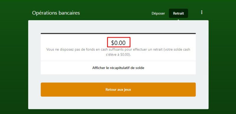Retrait avec American Express Étape 3