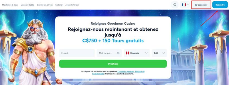 Dépôt avec bitcoin étape 1