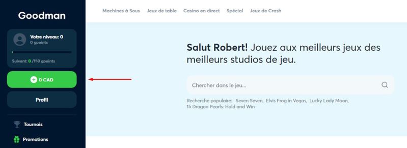 Dépôt avec bitcoin étape 2