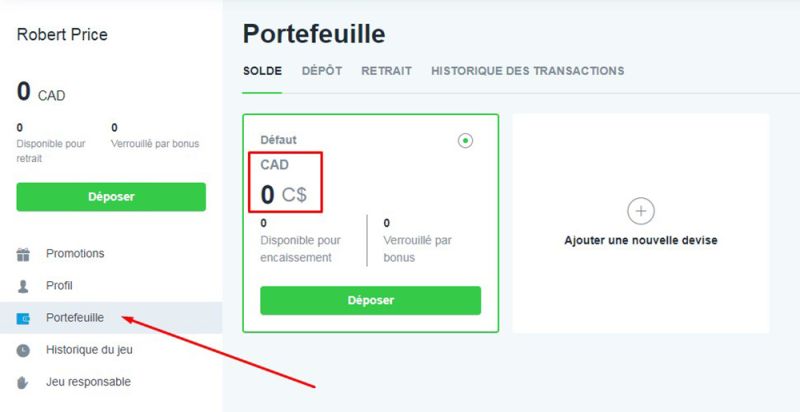 Dépôt avec bitcoin étape 6