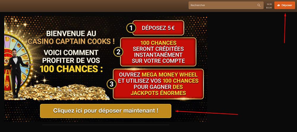 Paiement du casino