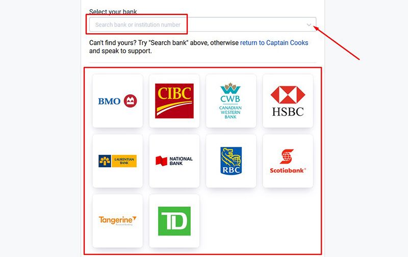 Sélectionnez votre banque