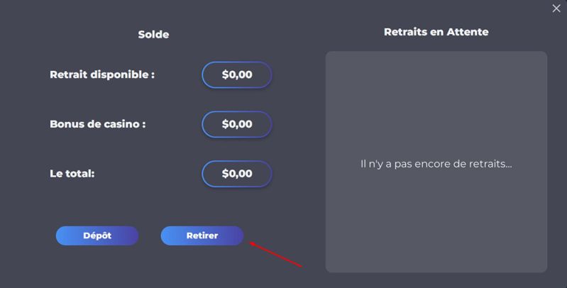 Retrait avec Ethereum Étape 2