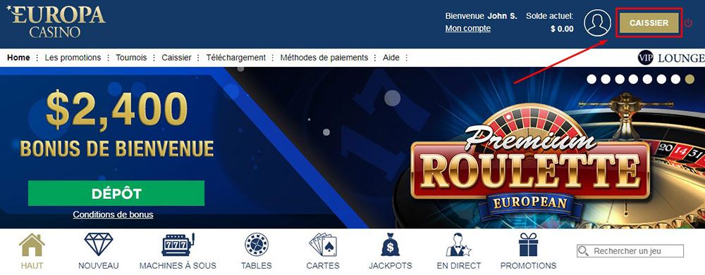 Dépôt avec banque instantanée Étape 2