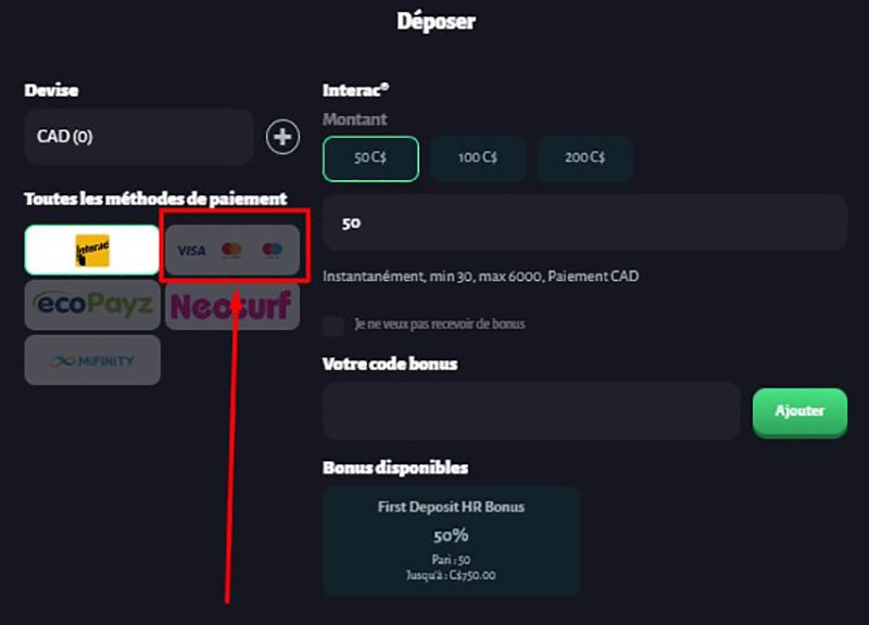 Dépôt avec Maestro Étape 3