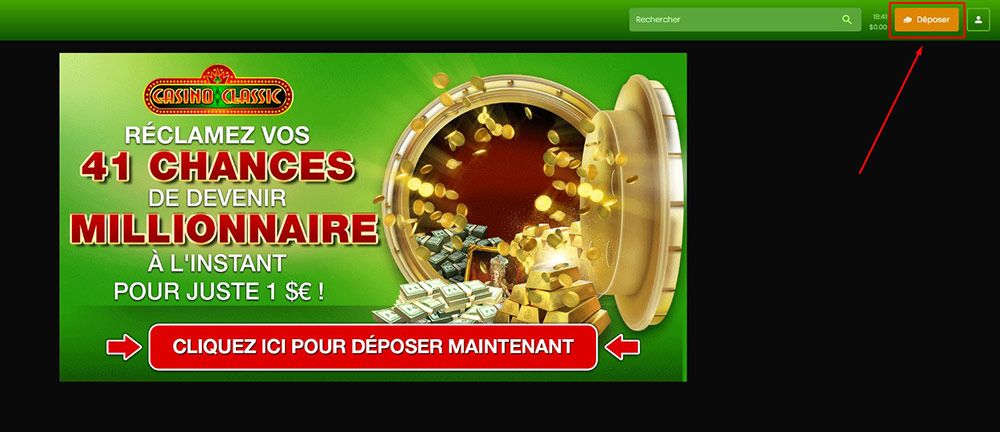 Retrait avec PaySafeCard Étape 1