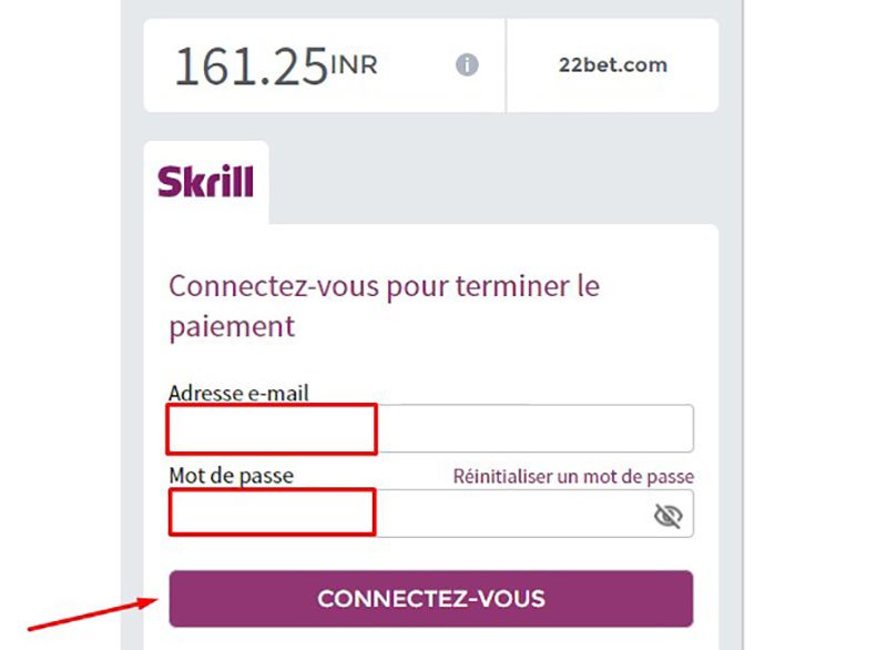 Indiquez l'adresse e-mail