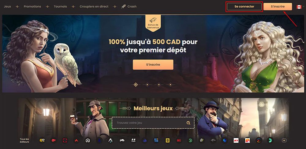 Dépôt avec Visa Étape 1