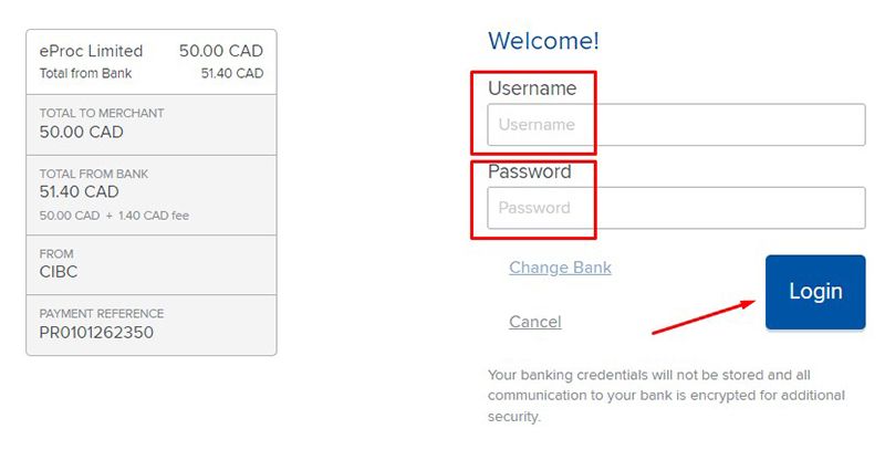 Username and password