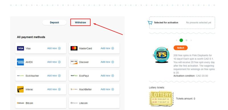 Withdrawing option