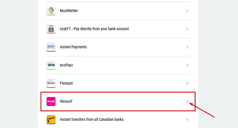 List of payment methods