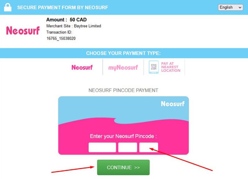 Neosurf code