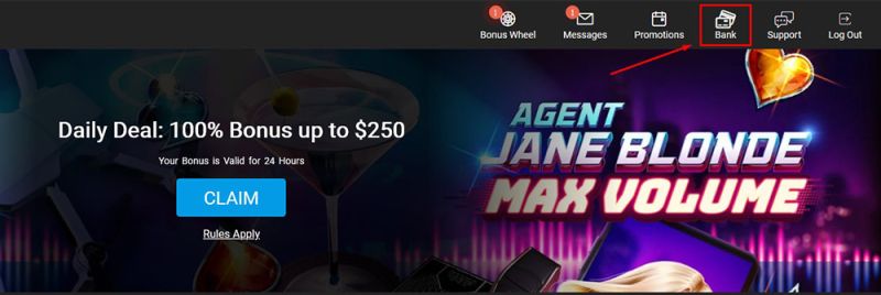 Log in into a casino