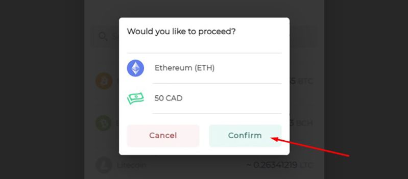 Confirming the payment