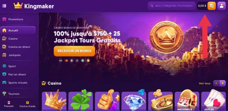 Dépôt avec EcoPayz Étape 2