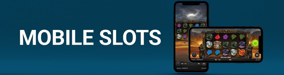 A mobile phone displaying various slot game graphics