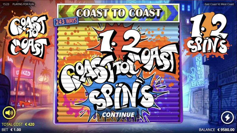 Bonus Feature of East Coast vs West Coast Slot
