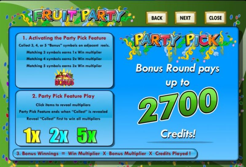 Bonus Feature of Fruit Party Slot by Amaya