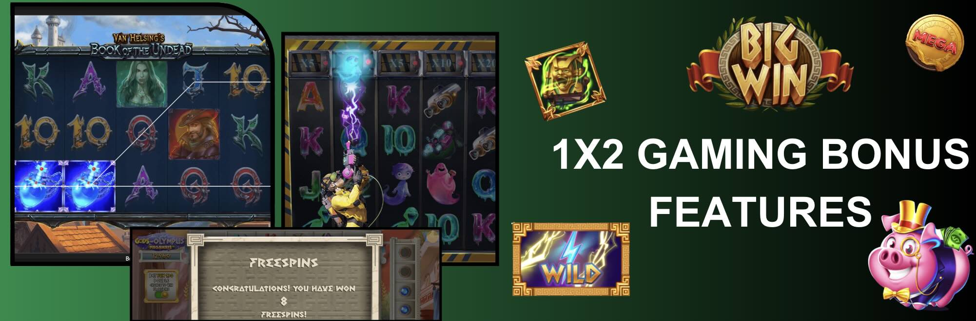 Visual representation of the bonus features in 1x2 Gaming games