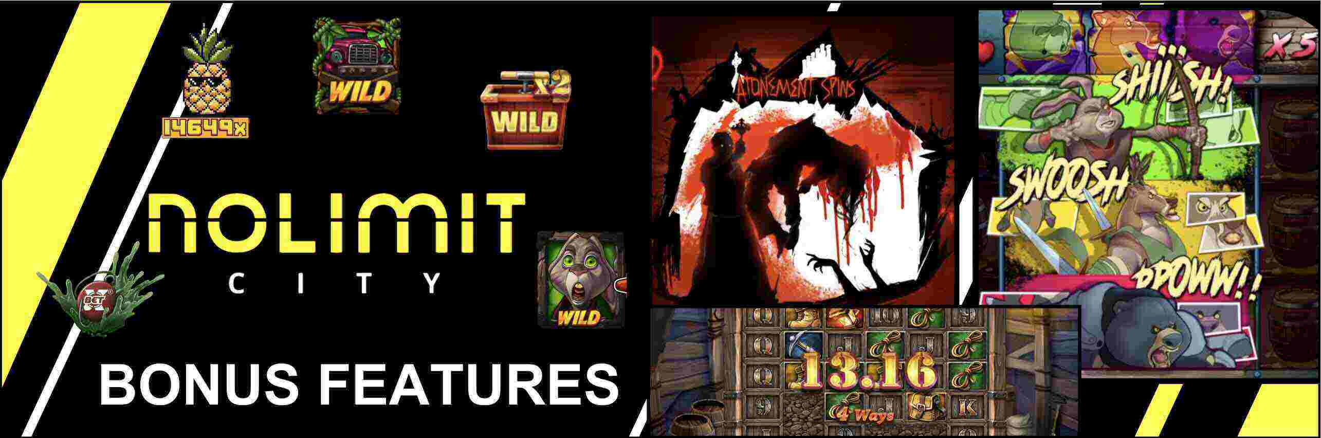 Image showcasing NoLimit City Bonus Features