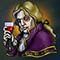 Blood suckers icon depicting an old vampire with a glass.